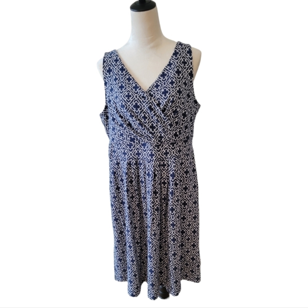 Lands End Sleeveless Dress Size L 14-16